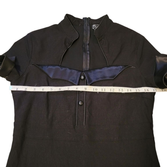 DollsKill Carpe NOCTEM Black Short Sleeve Dress Pointy Collar Witch Fairy XL - Picture 9 of 11